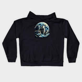 Three Wolves howling at the moon - Moonlight Kids Hoodie
